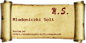Mladoniczki Solt névjegykártya
